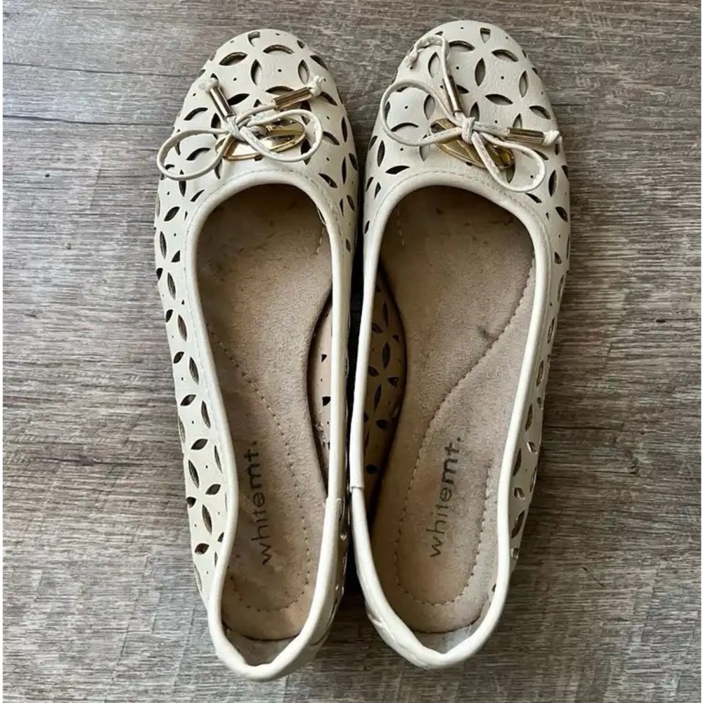 White/Ivory Round Toe Ballet Flat